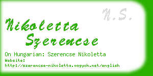 nikoletta szerencse business card